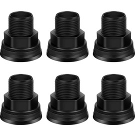 6 conectores de tanque de agua de doble rosca para mamparo de PVC, macho de 3/4 pulgadas de 1/2 pulgadas hembra para barriles de lluvia, acuarios, tanques de agua, bañeras, piscinas, espita