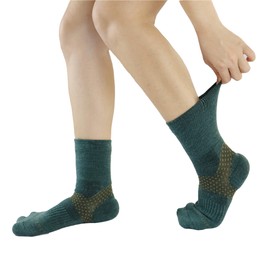 M Magic Sport Morandi Merino Wool Above Ankle Socks, Men and Women, Jogging, Hiking, Cycling (as1, alpha, m, l, regular, regular, Green, M-L)