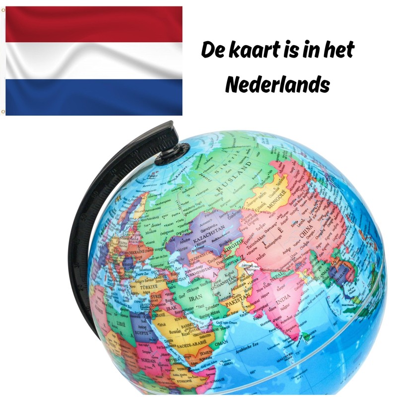 EXERZ 20cm World Globe Political Map - Dutch Map -