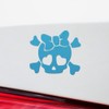 Transparent Decal Stickers of Girly Skull 1 (Azure Blue) Premium