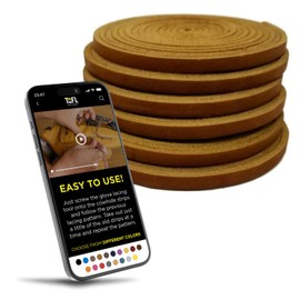 TOFL Baseball Glove Lace Kit | Leather Lacing for Baseball & Softball Glove Repair - 72" Long Strips - Tan 6