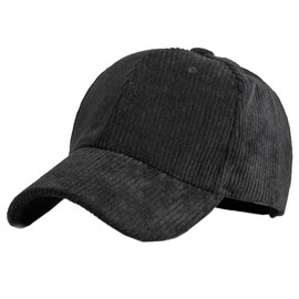 GIBZ Unisex Classic Baseball Cap, Cord Hat, Adjustable with Curved Brim, Baseball Cap for Outdoor Sports, black