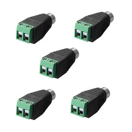 SIENOC 5 Packs of Phono RCA female Plug to AV Screw Terminal Plug Connector