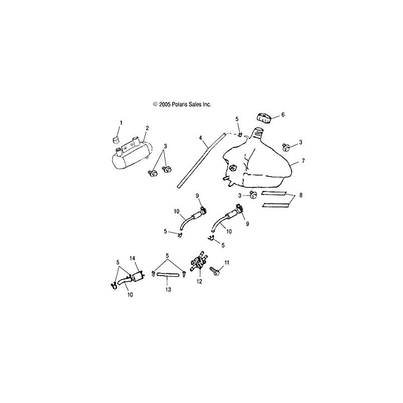 Polaris 0451768 Fuel Line 4-6 50 Predator 200