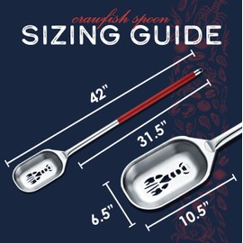 CONCORD Stainless Steel One Piece Crawfish Jambalaya Pot Spoon Stirrer. Great for Seafood, Lobster, Crab, Cajun, and Low Country Boils. (42")