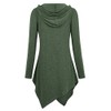 Miagooo Long Hoodie for Women, V Neck Ribbed Asymmetrical Hem