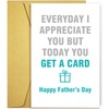 Qiliji Funny Fathers Day Card for Dad Stepdad, Happy Father's