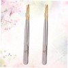 Mikinona Professional Eyebrow Tweezers Stainless Steel Clamps Flat Oblique Mouths