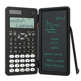 Scientific Calculator for Students with Notepad, ROATEE Middle and High School Supplies for Students, 82 MS Foldable 2-Line Display Science Calculator with Writing Tablet, Solar and Battery Powered