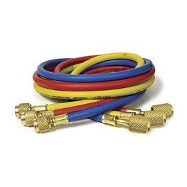 CPS HP5A 5' Refrigerant Charge Hose | MicroSeal Technology, Meets SAE J2196 Standards | Blow Off Grooves for Safety and 1/4in SAE Fittings