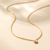 NONAMOIS 18K Gold Plated CZ Pendant Necklace for Women Stainless