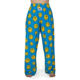 BRIEF INSANITY Lounge Pajama Pants for Men and Women| Smiley Face Pattern Icon Happy Face Print Bottoms - Comfy, Ultra Soft, Novelty Loungewear (Smiley Face Pants, X-Large)