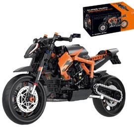 Unativer Technik Motorcycle Building Blocks Model, 579 Pieces Super Motorcycle Building Blocks for Superduke 1290R Technology Race Superbike Model Kit, Superbike Construction Toy for Children Adults