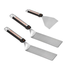 Grill Scraper, Heavy Duty BBQ Tongs, Barbecue Metal Hamburger Spatula 2 & Batter Dispenser & Mixer Bottle – Grilling Tools & Accessory