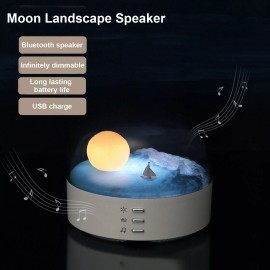 Unbranded Bluetooth Wireless Portable Speaker + Moon Landscape bedside Lamp Rechargeable