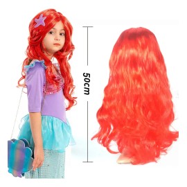 Peluca De Princesa Ariel Sirenita De Cosplay Para Niñas