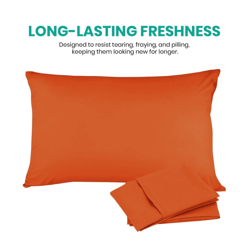 AMEHA 100% Brushed Microfiber Rust Pillow Cases 2 Pack, Super
