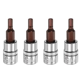 sourcing map 4pcs 9/64" Hex Bit Socket 1/4" Square Drive SAE Extension Impact Bit Power Nut Driver Set S2 & CR-V Steel Socket Ratchet Wrench Bits