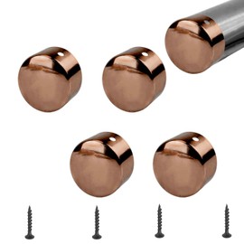 UFURMATE 4PCS 45mm/1.77in 201 Stainless Steel Round Handrail End Caps Staircase Steps Hand Rail End Cover Handrail Fittings Protectors(Rose Gold)