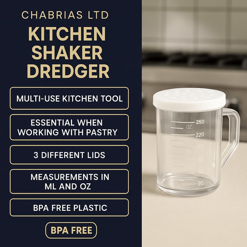 Chabrias Ltd Kitchen Shaker Dredger – Multi-Use BPA-Free Plastic Shaker