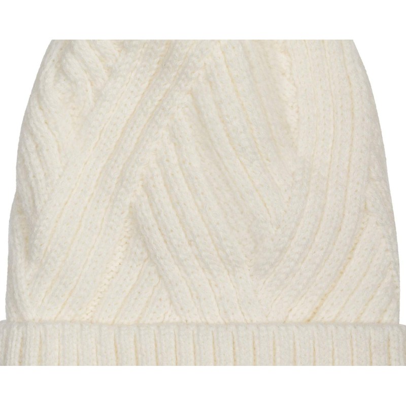 styleBreaker Ladies Knitted Pom Pom Hat with Ribbed Pattern and
