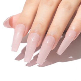 AIMEILI Hema Free Gel Nail Polish Nude Pink Glitter Gel Polish Neutral Color Skin Tone Sparkle Pink Natural Soak off U V LED Cured for Home Salon DIY Nail Art -559 10ml