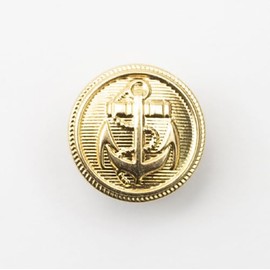 10Pcs Clothes Buttons - Metal Boat Anchor Pattern Sewing Buttons Retro Shank Round Shaped Button Set for Blazer, Suits, Coat, Uniform, Jacket (Gold, 25mm)