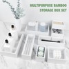 Bxngjuj Bamboo Drawer Organizer Set, 8 PCS Multi-Use Wood Drawer