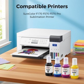 MIOLAINZ T49M Sublimation Ink Compatible with Epson Surecolor F170 F570 Sublimation Printer(T49M1 T49M2 T49M3 T49M4 Autofill/ICC-Free 560ML)