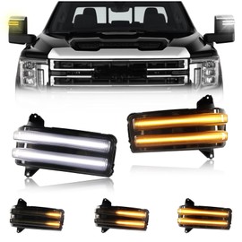 ULTRALTH Smoke Lens LED Side Mirror Marker Light for 2020-2024 GMC Sierra & Chevy Silverado 2500HD/3500HD Switchback White DRL + Sequential Amber Side Marker Turn Signals | Direct Replacement Assembly