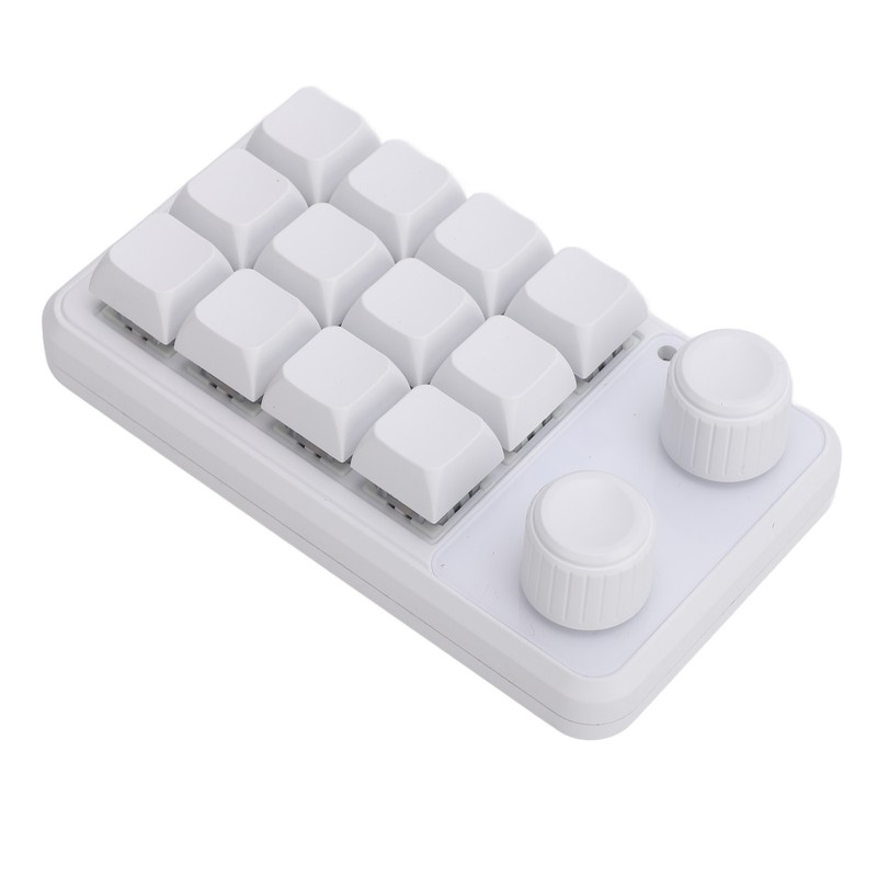 12 Keys Small Keyboard with Dual Knobs and RGB Light