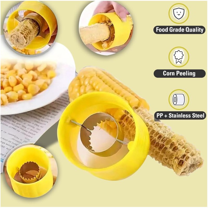 Effortless Plastic Corn Stripper - Durable Corn Cob Peeler with