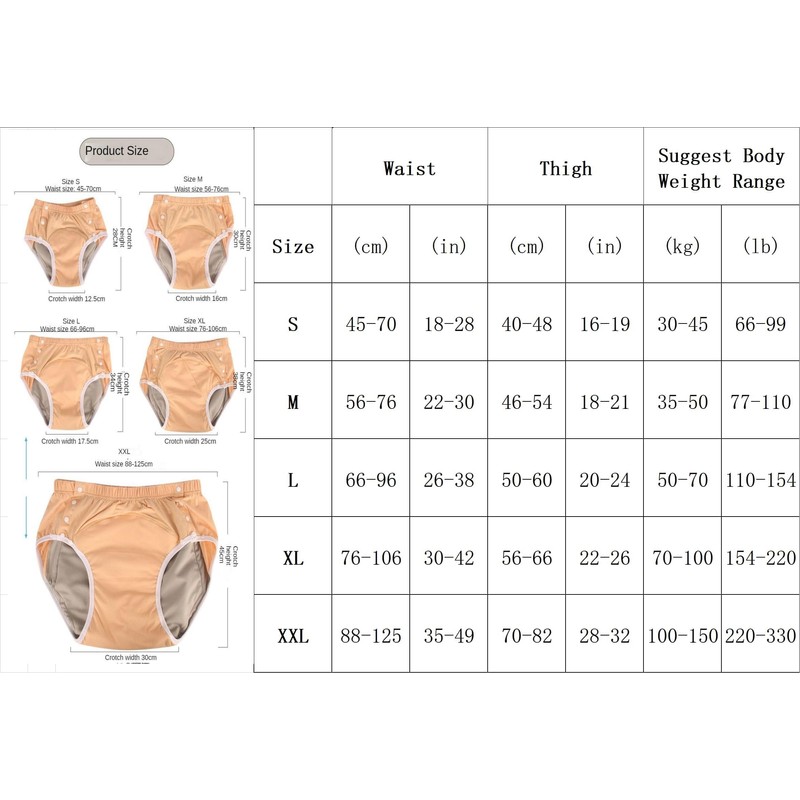 Cotton Incontinence Pants for Adults: Washable, Breathable, Adjustable Leak-Proof Underwear