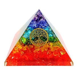 Sharvgun 7 Charkra Crystal Healing Reiki Pyramid Crystal Pyramid Table Décor Reiki Stone Pyramid Crystal Healing Stone Spiritual Healing Quartz
