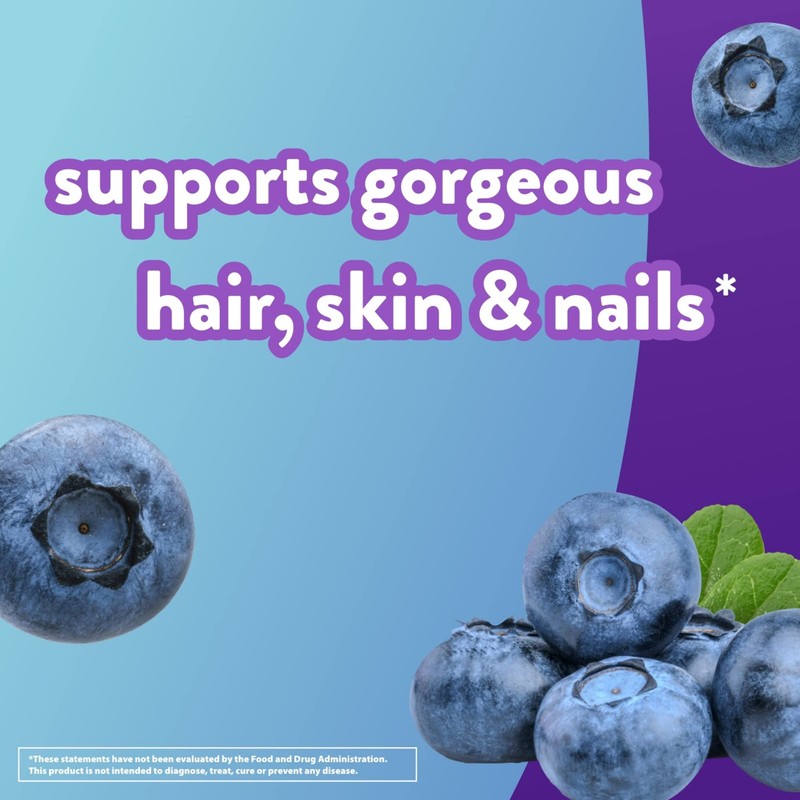 vitafusion Extra Strength Biotin Gummy Vitamins, Berry Flavored, 5,000 mcg