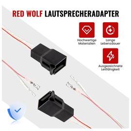RED WOLF Speaker Adaptor Compatible with Opel Corsa Astra VW Golf 4 Renault Peugeot Boxer Fiat 500 Panda, Car Door Speaker Wiring Harness Adapter Cable Pack of 2