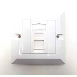 MainCore 1 Port CAT5e RJ45 Faceplate Wallplate Wall Outlet LAN with Keystones Jacks (available in Single, Double, Quad & Port) (1 PORT)