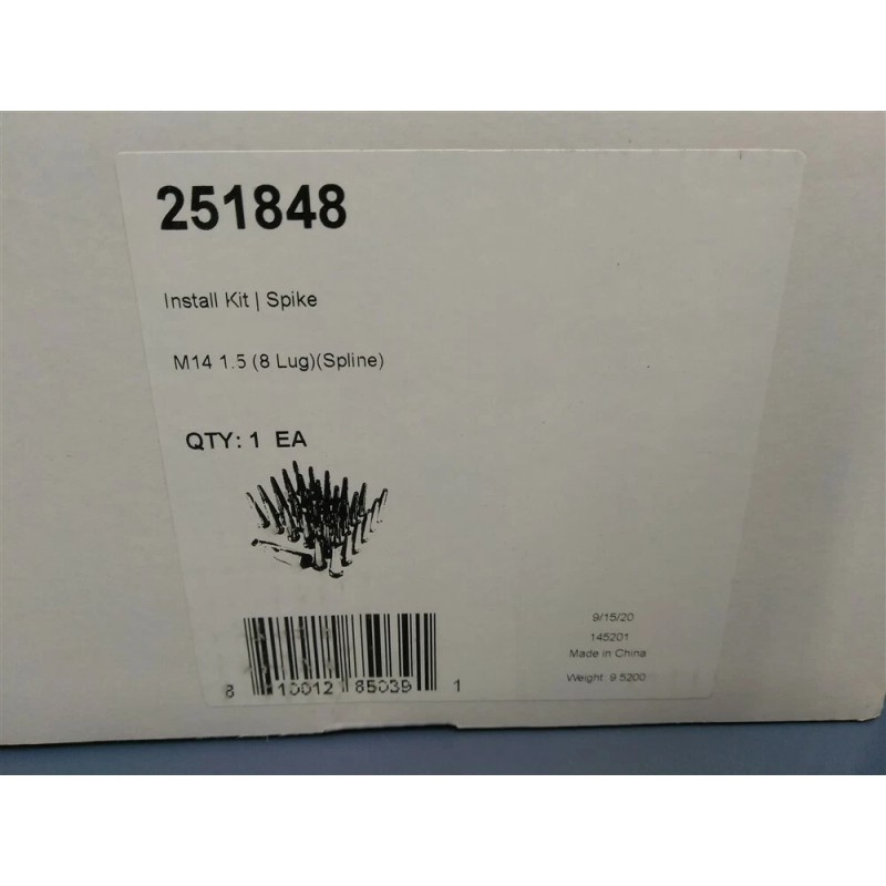 Coyote Spline Spike Lug Nuts Wheel Installation Kit 251848 CHROME