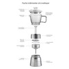 SIXAQUAE Moka Stovetop Espresso Maker,Crystal Glass-top & Aluminum Espresso Moka