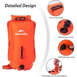 Naturehike - Boya de natación de seguridad de alta visibilidad de 28 litros, flotador de remolque de burbujas ultraligero y bolsa seca para natación en aguas abiertas, kayak, esnórquel, buceo, pesca