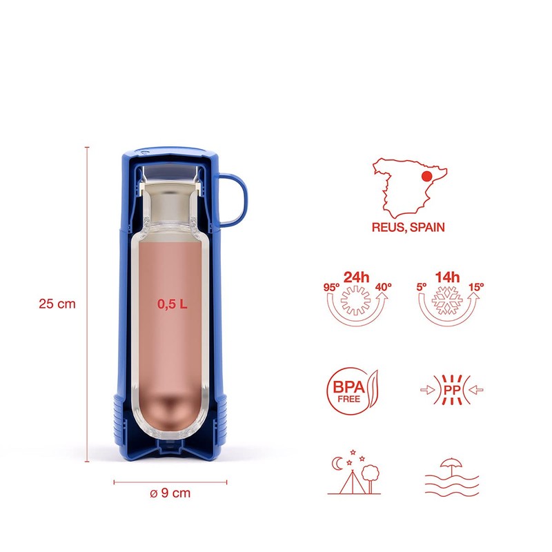 Valira Reus Fun-Insulated Double Wall Vacuum Bottle with 1/2 L,