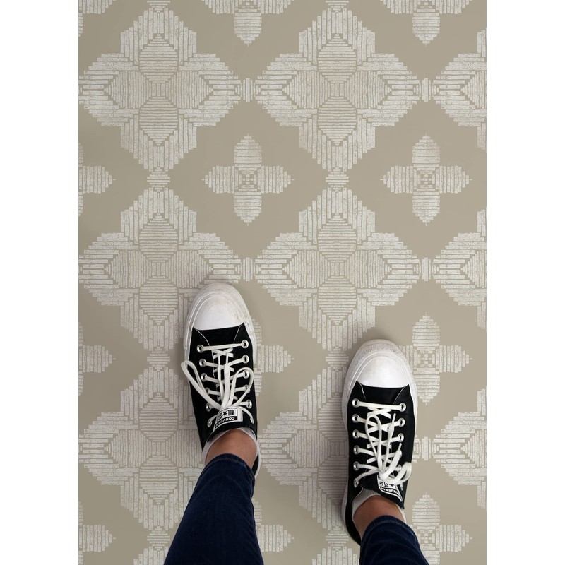 FloorPops Cream Sullivan Peel & Stick Floor Tiles, FP4279