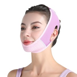 Sllic™ VSculpt - Reusable Adjustable Double Chin Reducer Strap - Face Slimming & Shaping V-Line Lifting Mask for Women, Comfortable & Breathable, One-Size-Fits-All, Purple