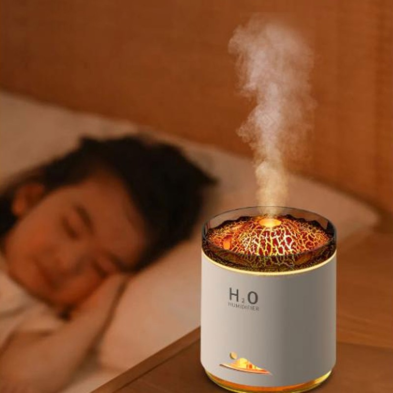 Essential Oil Diffuser Large Capacity Colorful Volcano Appearance Night Light