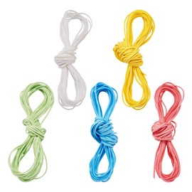 FASHEWELRY 54.68 Yards 2.5mm Flat Suede Cord Rainbow Faux Leather Suede Lace Cords Vegan Leather String for Bracelet Necklace Beading DIY Handmade Crafts