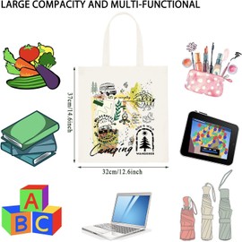 WCGXKO Camping Camp Tote Bag Let’s Go Camping Forest Adventure Gift Family Camp Gift (Camping Tote CA)