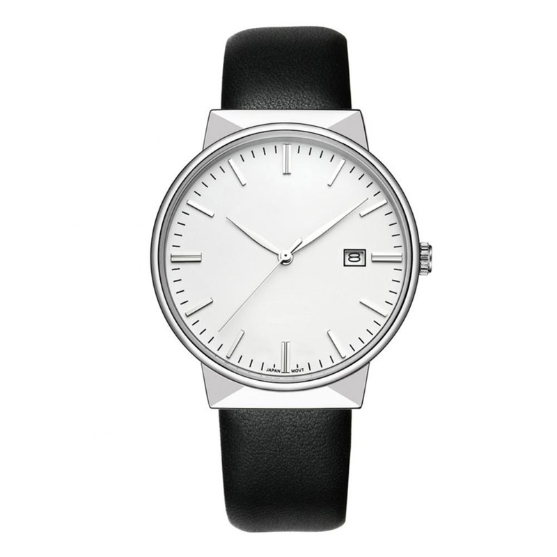 WWOOR Fashion Men PU Leather Strap Calendar Waterproof Quartz Watch