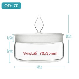 stonylab Low Form Weighing Bottle, Borosilicate Glass Weighing Bottle with Ground Stopper for Lab Use, 70 mm Diameter, 35 mm Height