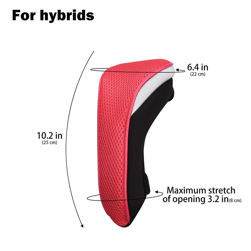 New Black Red 3 Pack Golf Hybrid Headcover Club Head