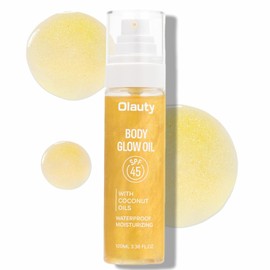 Sunscreen Body Oil SPF45 with Coconut Oil, Moisturising Dry Skin Treatment, Lightweight Non-Greasy Formula for Women, Nourishing Glow Serum